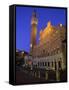 Palazzo Pubblico and the Piazza Del Campo at Night, Siena, Tuscany, Italy-Patrick Dieudonne-Framed Stretched Canvas