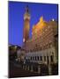 Palazzo Pubblico and the Piazza Del Campo at Night, Siena, Tuscany, Italy-Patrick Dieudonne-Mounted Photographic Print