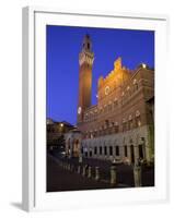 Palazzo Pubblico and the Piazza Del Campo at Night, Siena, Tuscany, Italy-Patrick Dieudonne-Framed Photographic Print