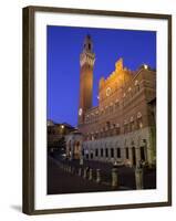 Palazzo Pubblico and the Piazza Del Campo at Night, Siena, Tuscany, Italy-Patrick Dieudonne-Framed Photographic Print