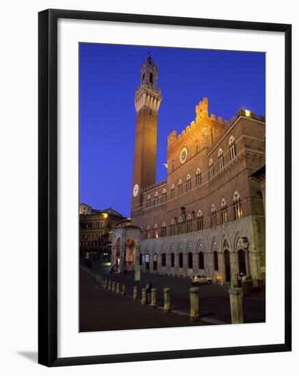 Palazzo Pubblico and the Piazza Del Campo at Night, Siena, Tuscany, Italy-Patrick Dieudonne-Framed Photographic Print