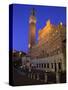 Palazzo Pubblico and the Piazza Del Campo at Night, Siena, Tuscany, Italy-Patrick Dieudonne-Stretched Canvas