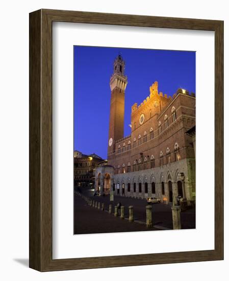 Palazzo Pubblico and the Piazza Del Campo at Night, Siena, Tuscany, Italy-Patrick Dieudonne-Framed Photographic Print