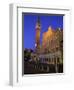 Palazzo Pubblico and the Piazza Del Campo at Night, Siena, Tuscany, Italy-Patrick Dieudonne-Framed Photographic Print