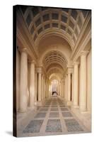 Palazzo Spada, Hallway by Borromini, 17th c. Rome, Italy-Borromini Castelli-Stretched Canvas