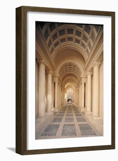 Palazzo Spada, Hallway by Borromini, 17th c. Rome, Italy-Borromini Castelli-Framed Art Print