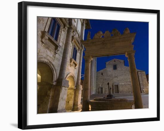 Palazzo Tarugi and Cathedral, Piazza Grande, Montepulciano, Siena Province, Tuscany, Italy-Pitamitz Sergio-Framed Photographic Print