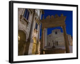 Palazzo Tarugi and Cathedral, Piazza Grande, Montepulciano, Siena Province, Tuscany, Italy-Pitamitz Sergio-Framed Photographic Print