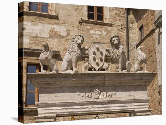 Palazzo Tarugi, Piazza Grande, Montepulciano, Val D'Orcia, Siena Province, Tuscany, Italy, Europe-Pitamitz Sergio-Stretched Canvas