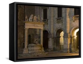 Palazzo Tarugi, Piazza Grande, Montepulciano, Val D'Orcia, Siena Province, Tuscany, Italy-Sergio Pitamitz-Framed Stretched Canvas