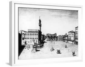 Palazzo Vecchio and Loggia Dei Lanzi, Florence, Tuscany, Italy, 17th Century-null-Framed Giclee Print