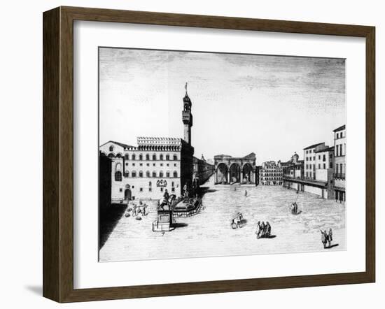 Palazzo Vecchio and Loggia Dei Lanzi, Florence, Tuscany, Italy, 17th Century-null-Framed Giclee Print