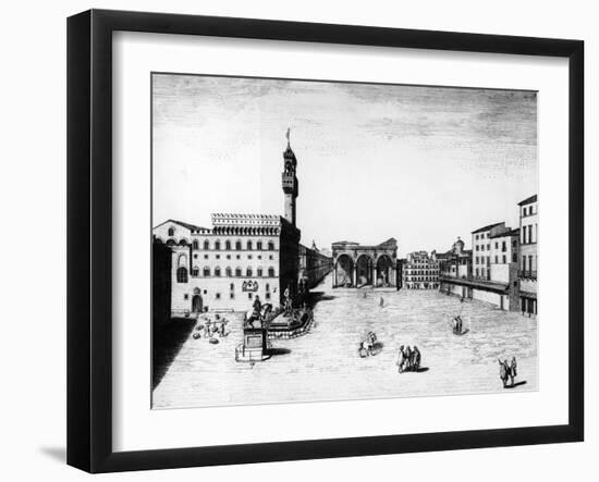 Palazzo Vecchio and Loggia Dei Lanzi, Florence, Tuscany, Italy, 17th Century-null-Framed Giclee Print