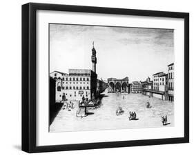 Palazzo Vecchio and Loggia Dei Lanzi, Florence, Tuscany, Italy, 17th Century-null-Framed Giclee Print