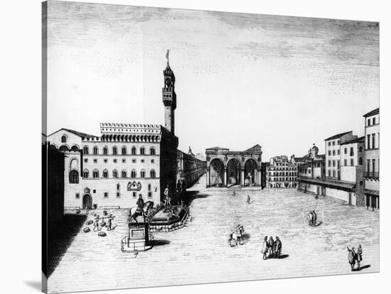 Palazzo Vecchio and Loggia Dei Lanzi, Florence, Tuscany, Italy, 17th Century-null-Stretched Canvas