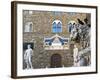 Palazzo Vecchio, Marzocco Lion and Statue of David, Piazza Della Signoria, UNESCO Heritage Site-Nico Tondini-Framed Photographic Print