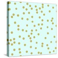Pale Aqua Golden Round Confetti-Tina Lavoie-Stretched Canvas