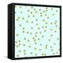 Pale Aqua Golden Round Confetti-Tina Lavoie-Framed Stretched Canvas