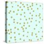 Pale Aqua Golden Round Confetti-Tina Lavoie-Stretched Canvas