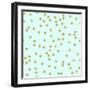 Pale Aqua Golden Round Confetti-Tina Lavoie-Framed Giclee Print