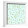 Pale Aqua Golden Round Confetti-Tina Lavoie-Framed Giclee Print