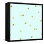 Pale Aqua Golden Squares Confetti-Tina Lavoie-Framed Stretched Canvas