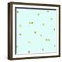 Pale Aqua Golden Squares Confetti-Tina Lavoie-Framed Giclee Print