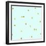 Pale Aqua Golden Squares Confetti-Tina Lavoie-Framed Giclee Print