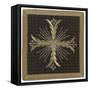 Pale Black Velvet Embroidered with Gold and Silver-null-Framed Stretched Canvas