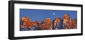 Pale di San Martino and moon, Italy-Frank Krahmer-Framed Giclee Print