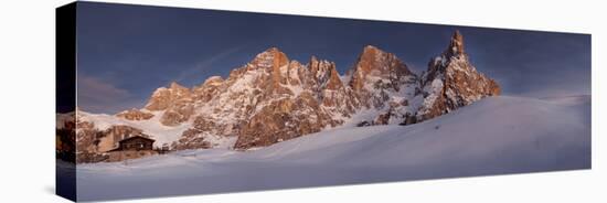 Pale Di San Martino in Winter with Full Moon Seen from the Segantini Hut, Trentino Alto Adige-ClickAlps-Stretched Canvas