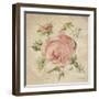 Pale Pink Rose on Antique Linen Light-Cheri Blum-Framed Art Print