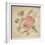 Pale Pink Rose on Antique Linen Light-Cheri Blum-Framed Art Print