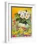 Pale Primrose in a Pot with Spring-Flowered Textile, 2000-Joan Thewsey-Framed Giclee Print