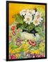 Pale Primrose in a Pot with Spring-Flowered Textile, 2000-Joan Thewsey-Framed Giclee Print