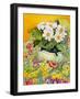 Pale Primrose in a Pot with Spring-Flowered Textile, 2000-Joan Thewsey-Framed Giclee Print