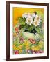 Pale Primrose in a Pot with Spring-Flowered Textile, 2000-Joan Thewsey-Framed Giclee Print