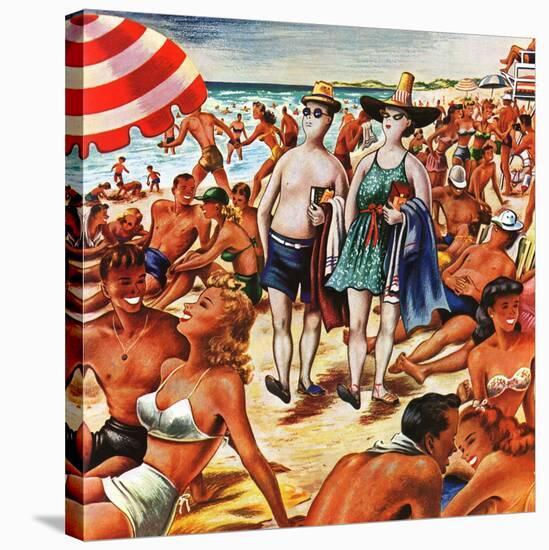"Palefaces at the Beach," July 27, 1946-Constantin Alajalov-Stretched Canvas