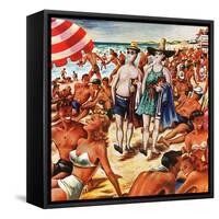 "Palefaces at the Beach," July 27, 1946-Constantin Alajalov-Framed Stretched Canvas