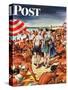 "Palefaces at the Beach," Saturday Evening Post Cover, July 27, 1946-Constantin Alajalov-Stretched Canvas