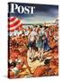 "Palefaces at the Beach," Saturday Evening Post Cover, July 27, 1946-Constantin Alajalov-Stretched Canvas