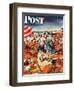 "Palefaces at the Beach," Saturday Evening Post Cover, July 27, 1946-Constantin Alajalov-Framed Giclee Print