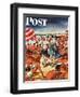 "Palefaces at the Beach," Saturday Evening Post Cover, July 27, 1946-Constantin Alajalov-Framed Giclee Print