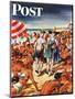 "Palefaces at the Beach," Saturday Evening Post Cover, July 27, 1946-Constantin Alajalov-Mounted Giclee Print