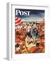 "Palefaces at the Beach," Saturday Evening Post Cover, July 27, 1946-Constantin Alajalov-Framed Premium Giclee Print