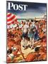 "Palefaces at the Beach," Saturday Evening Post Cover, July 27, 1946-Constantin Alajalov-Mounted Premium Giclee Print