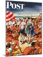 "Palefaces at the Beach," Saturday Evening Post Cover, July 27, 1946-Constantin Alajalov-Mounted Giclee Print