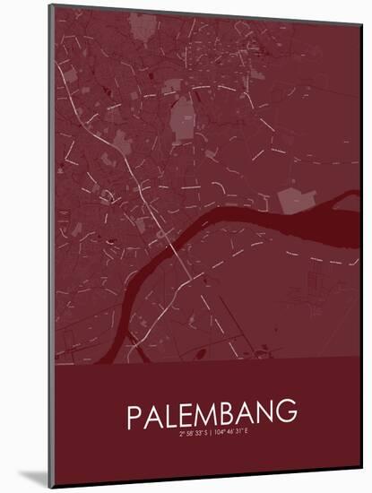 Palembang, Indonesia Red Map-null-Mounted Poster
