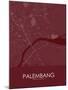 Palembang, Indonesia Red Map-null-Mounted Poster