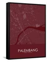 Palembang, Indonesia Red Map-null-Framed Stretched Canvas